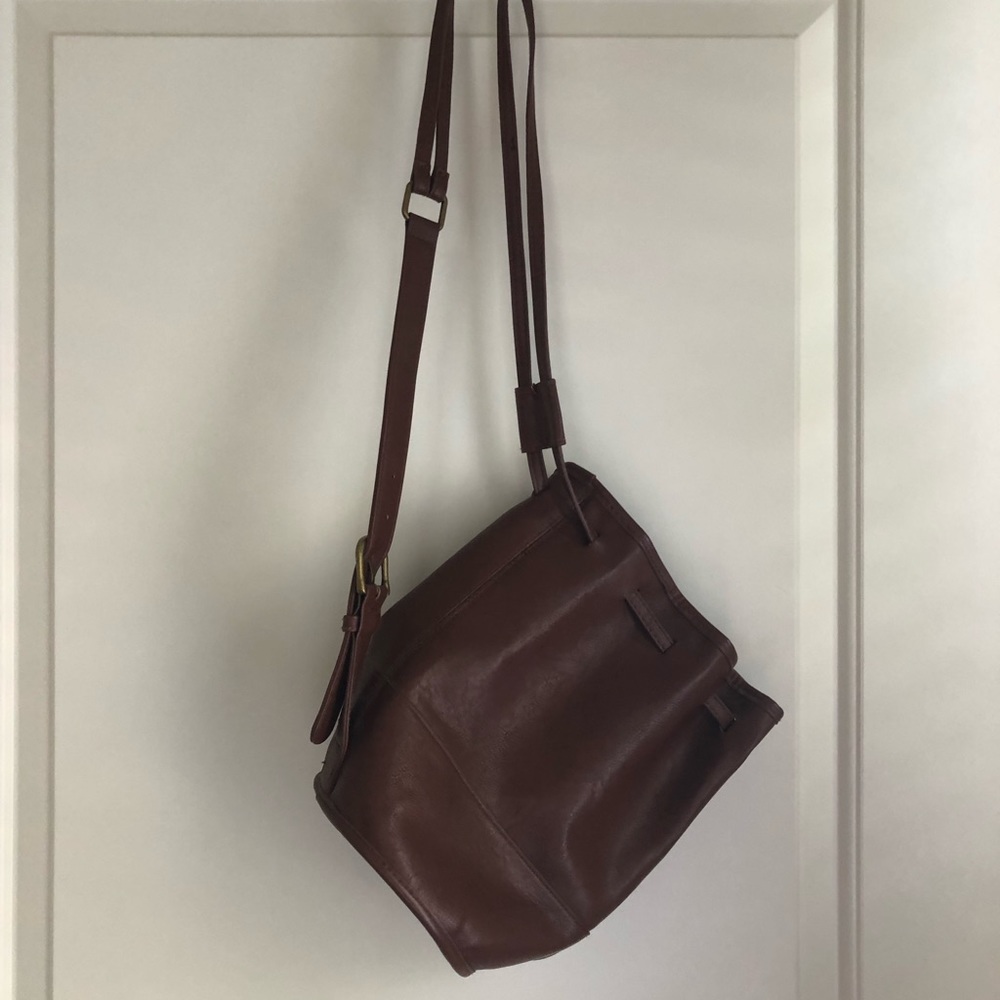 Faux leather bucket bag